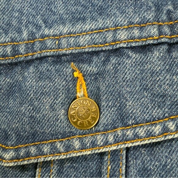 VTG Canyon Creek Storm Rider Blanket Lined Denim Trucker Jacket Men's Sz Medium - Picture 10 of 12